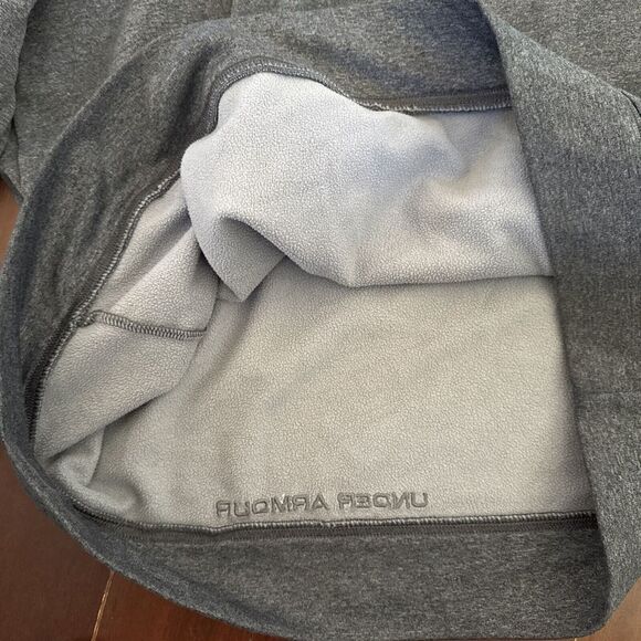 Under Armour Storm Mens Loose Pullover Hoodie Big Logo Size Medium Gray Red - Picture 7 of 8